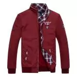 veste hommes paul shark cardigan zip de laine yachting ocean rouge